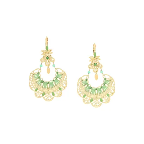 FRANCK HERVAL Copper Alloy Earrings Women's Gold