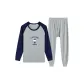 2118 Light Heather & Navy Blue-TH