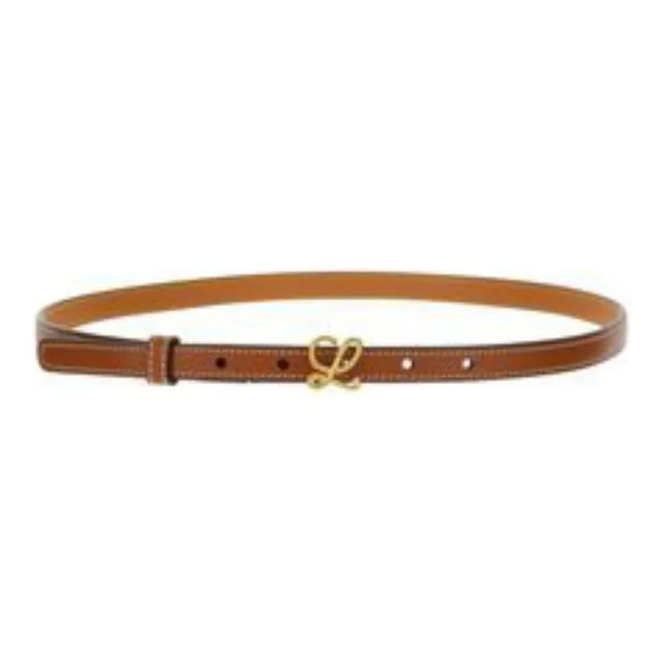 LOEWE Calfskin Leather Belts Kids' Brown 1.5CM-1