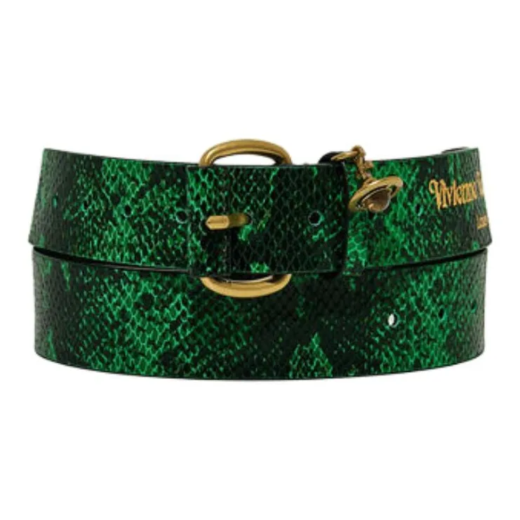 Vivienne Westwood Leather Zinc Alloy Leather Belts Unisex Green --0