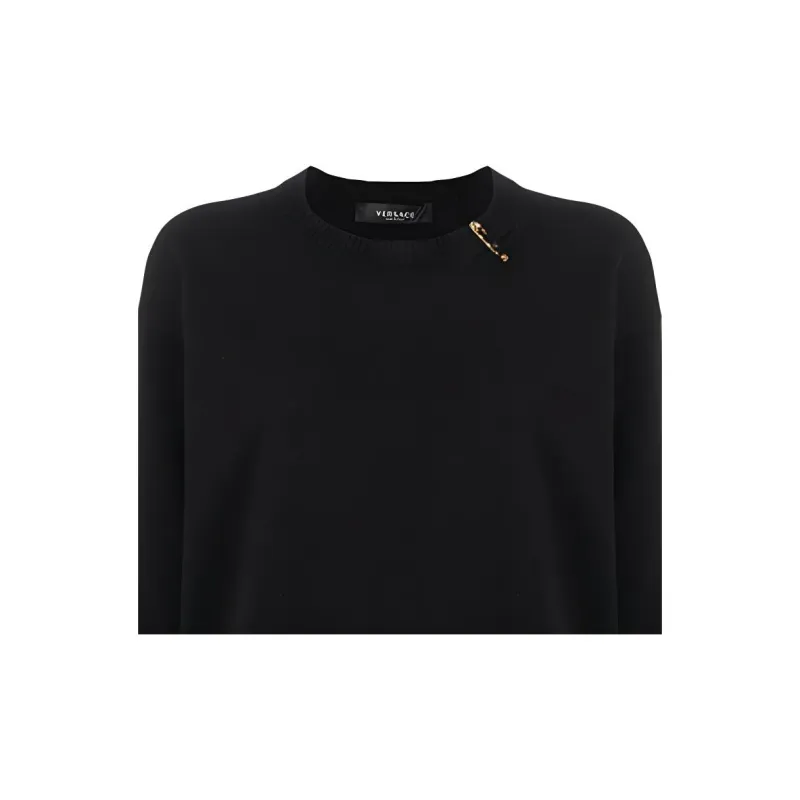 VERSACE Cashmere Sweaters Women's Black-5