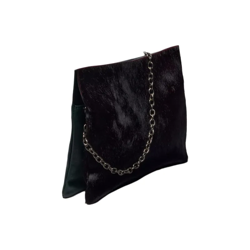 ZARA Cow Leather Envelope Bag Clutches Women's Green-1