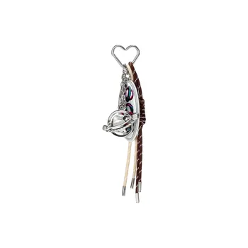 JELLYTOYBOY Zinc Alloy With Artificial Leather And Fabric Recombined Pendant Bag Accessories Unisex White
