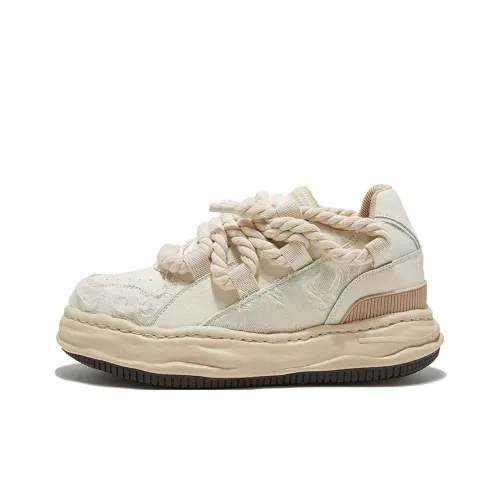 Sneaker Temple In Pelle Beige