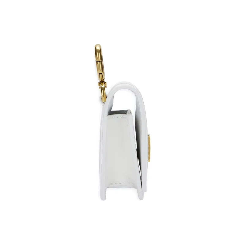 Balenciaga Hourglass Soft Textured Cow Leather Earphone Case Women's White-1
