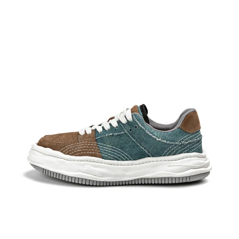 NAUTICA Anti Slip Wear Resistant Low Top Skateboard Shoes Men's Khaki Blue-0