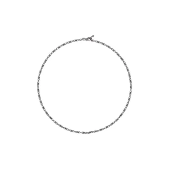 JANENG 925 Sterling Silver Necklaces Unisex Oxide Silver
