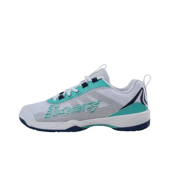 BONNY Cushioned Slip Resistant Breathable Low Top Badminton Shoes Unisex White Green