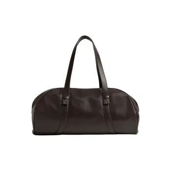 Bottega Veneta Calfskin Handbag Travel Bag Men's Gummies Brown