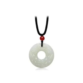 Andaozi Hetian Jade Necklaces Pale Greenish White Jade Unisex