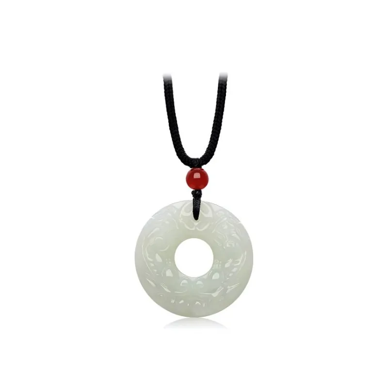 Andaozi Hetian Jade Necklaces Pale Greenish White Jade Unisex-0