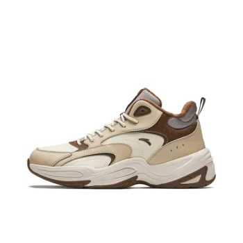 Anta Through Slip Resistant Warm Low Top Casual Shoes Men's Beige Brown