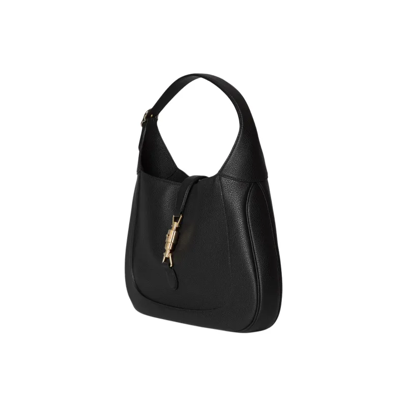 GUCCI Jackie 1961 Leather One Shoulder Handbags Medium Size Women's Black-2