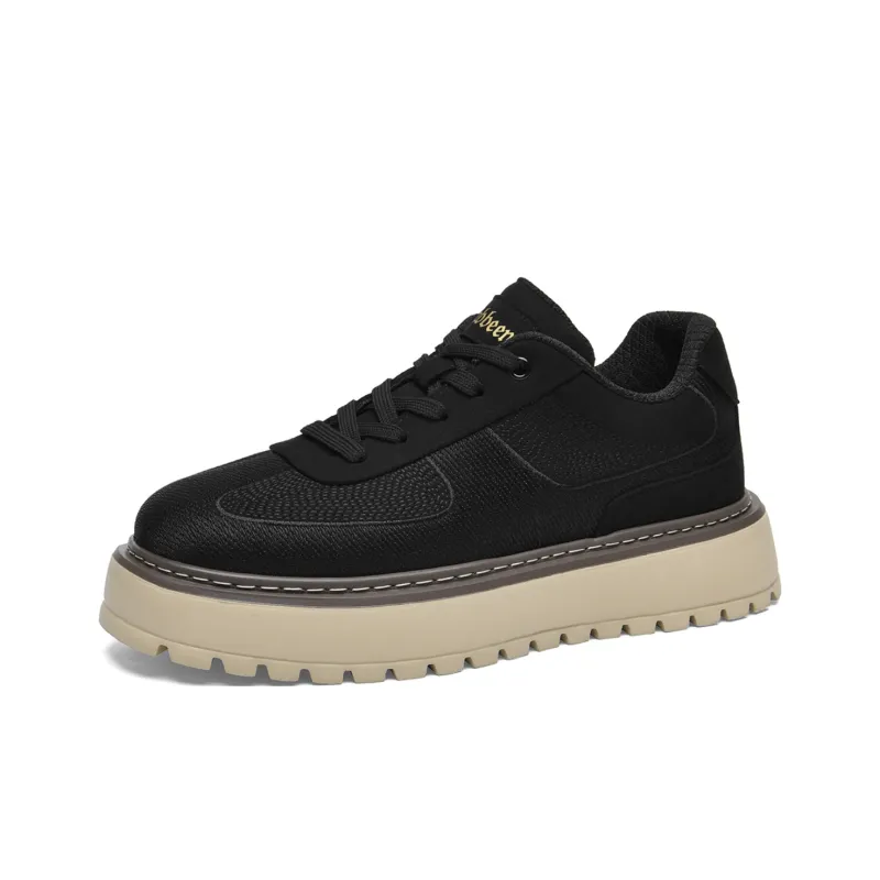 Cabbeen Casual Shoes Men Low Top Black/Sand-1