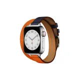 Indigo & Orange/Thin Double Wrap