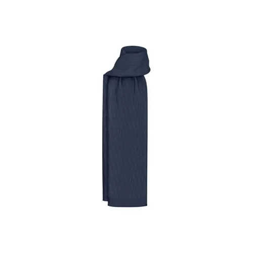 DIOR Wool Knit Scarves Men's Marine Blue