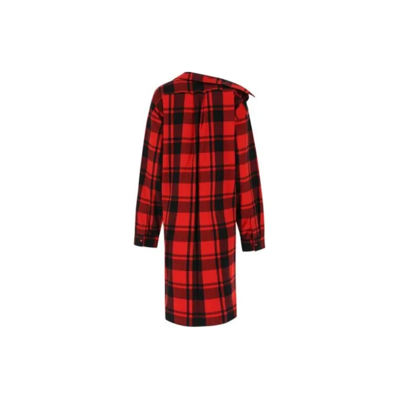 Balenciaga Check Buttoned Midi Shirt Dress-1