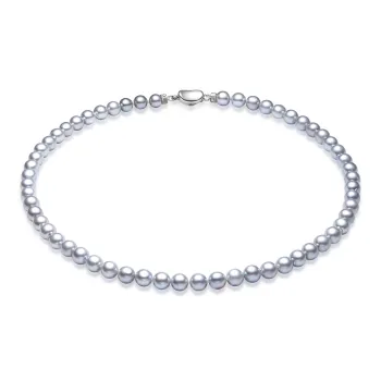 ME LUXE Saltwater Pearl Necklaces Women's Silver Gray