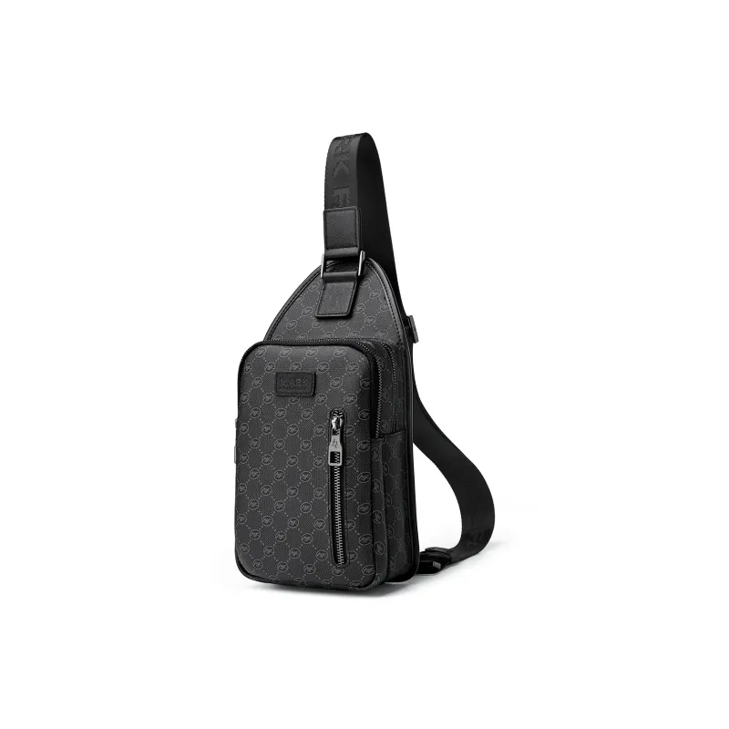 FAIRWHALE Artificial Leather Sling Bag Regular Men's Black-1
