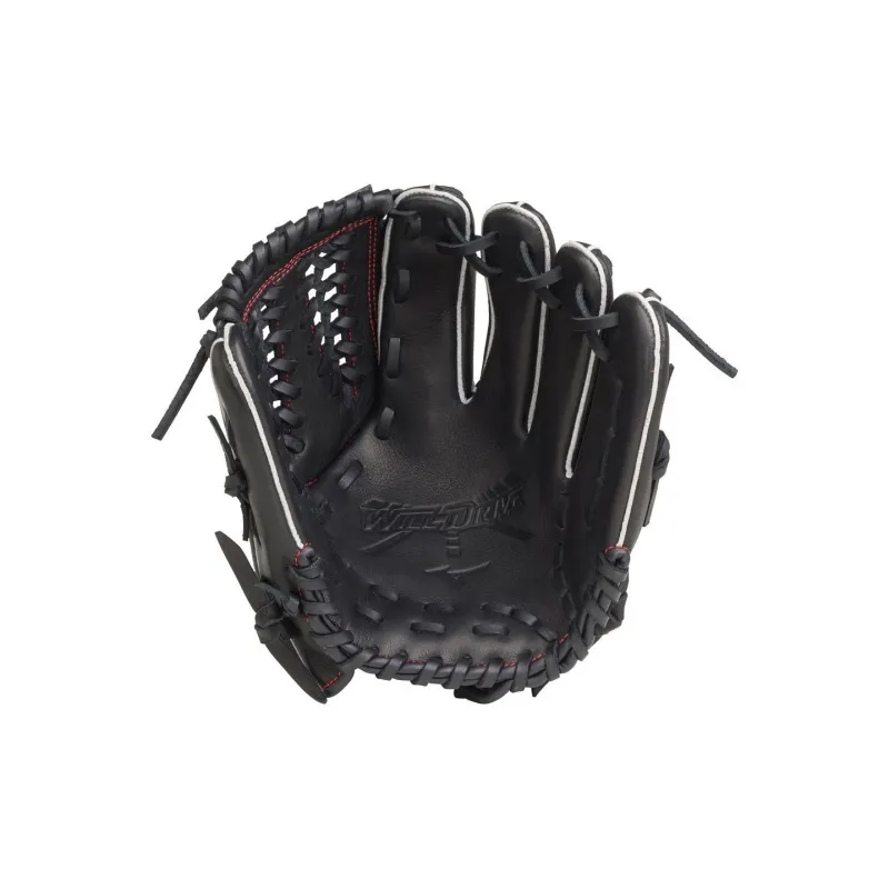 Mizuno Baseball Gloves Pitching Glove Top Grain Cow Leather Kids' Black-1