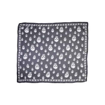 Alexander McQueen Skull Printed Frayed Edge Scarf
