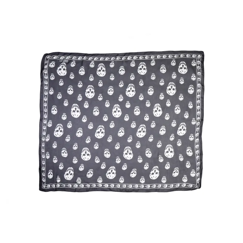Alexander McQueen Skull Printed Frayed Edge Scarf-0