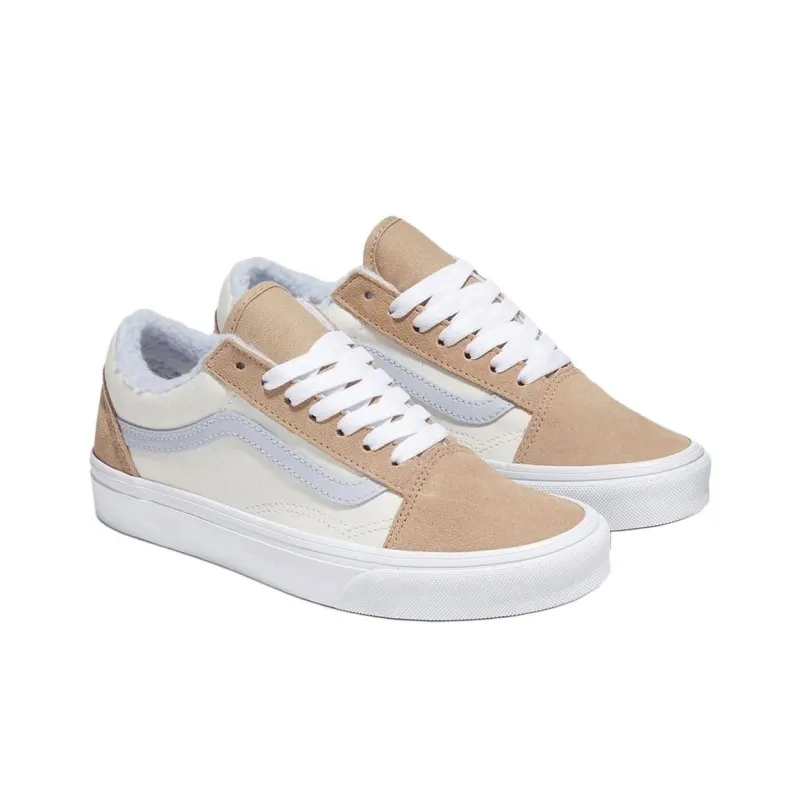Vans Old Skool Anti-Slip Wear-Resistant Low-Top Skateboard Shoes Women's Beige White Brown-1