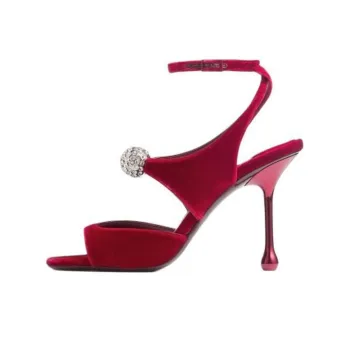 Jimmy Choo Orb 95 Strap Sandals 9.5cm Women's Gemstone Red