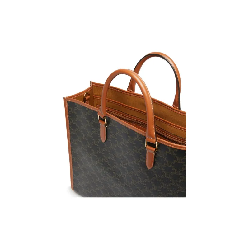 CELINE Canvas With Leather Canvas Bag Tote Bag Shopping Bag Shoulder Bag Crossbody Bag Handbag Regular Women's Brown-5