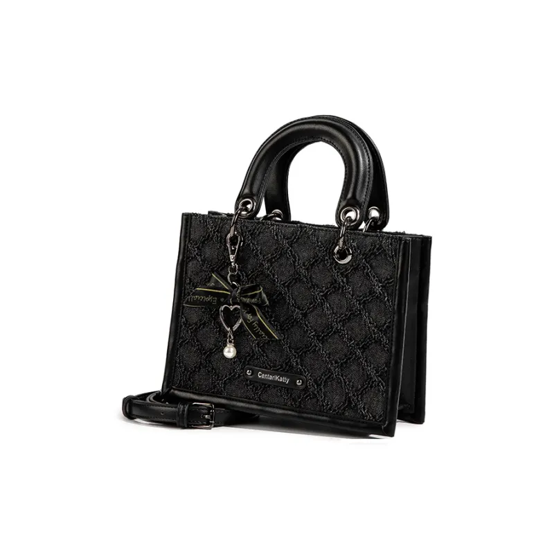 CentarlKatty Polyurethane With Synthetic Leather Handbag Women's Denim Black-1