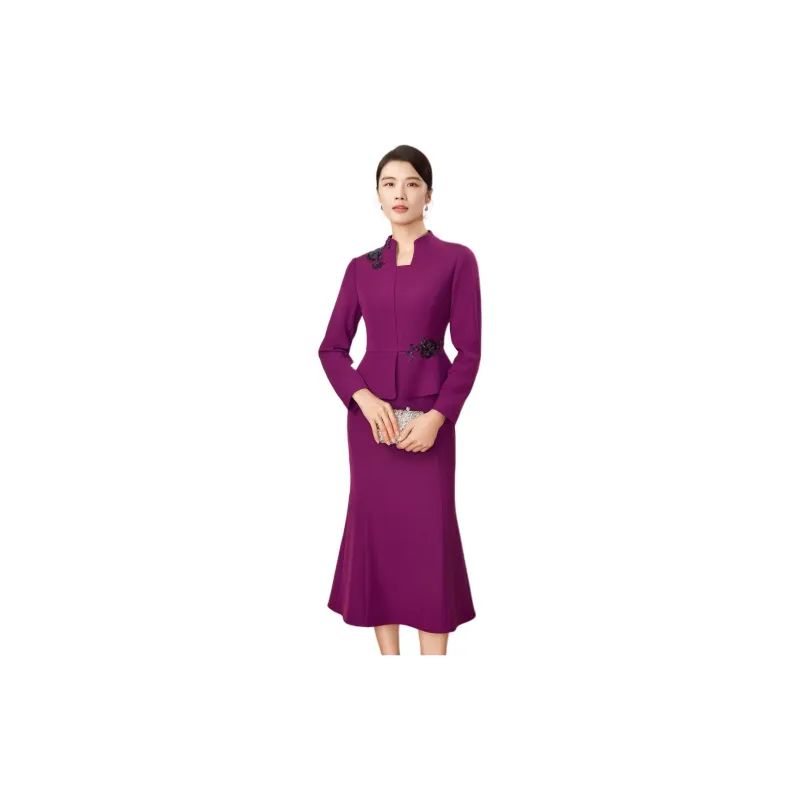 BBLLUUEE Long Sleeved Dress Women's Begonia Purple-0