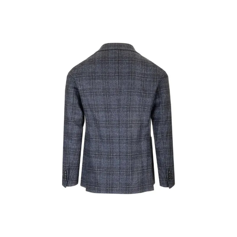 Tagliatore Montecarlo Single Breasted Checked Blazer-1