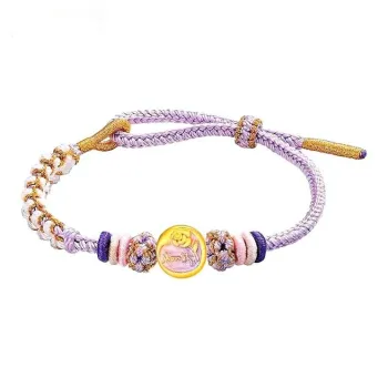 Caffiny Gold 999 Monet Collection DIY Rose Deeply In Love Beads Solid Gold Fixed Price Bracelets Women's
