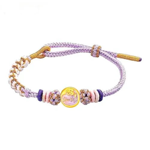 Caffiny Gold 999 Monet Collection DIY Rose Deeply In Love Beads Solid Gold Fixed Price Bracelets Women's