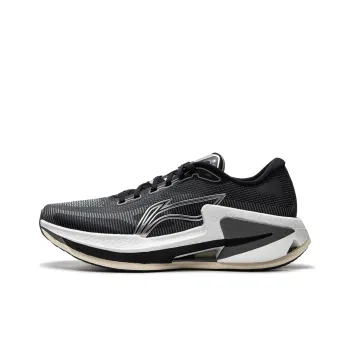 LiNing Cushioning Anti Slip Wear Resistant Breathability Low Top Running Shoes Men's Black White