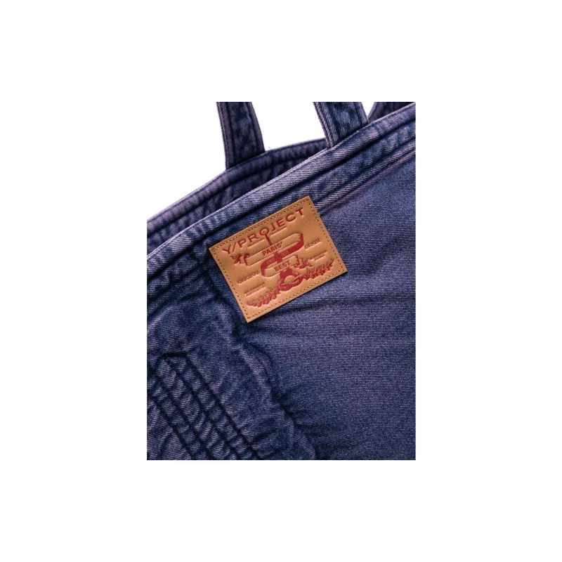 YProject Cotton Tote Bag Shopping Bag Shoulder Bag Handbag Large Size Women's Violet-2