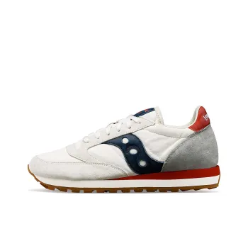 Saucony Jazz Original Slip Resistant Breathable Low Top Casual Running Shoes Unisex White Gray