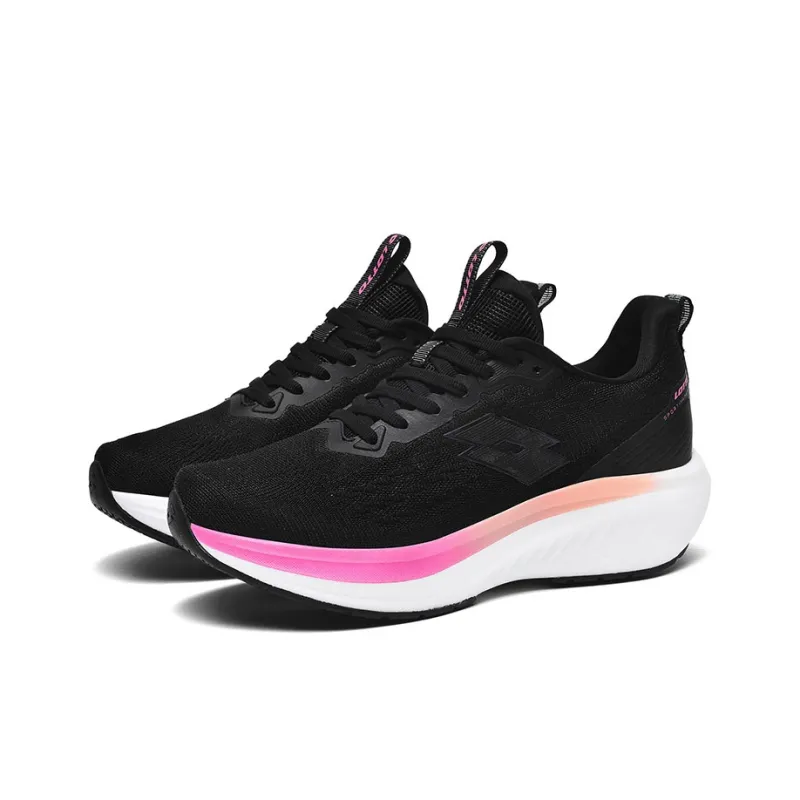 LOTTO Abrasion Resistant Breathable Low Top Training Running Shoes Women's Black/Rhododendron Red-2