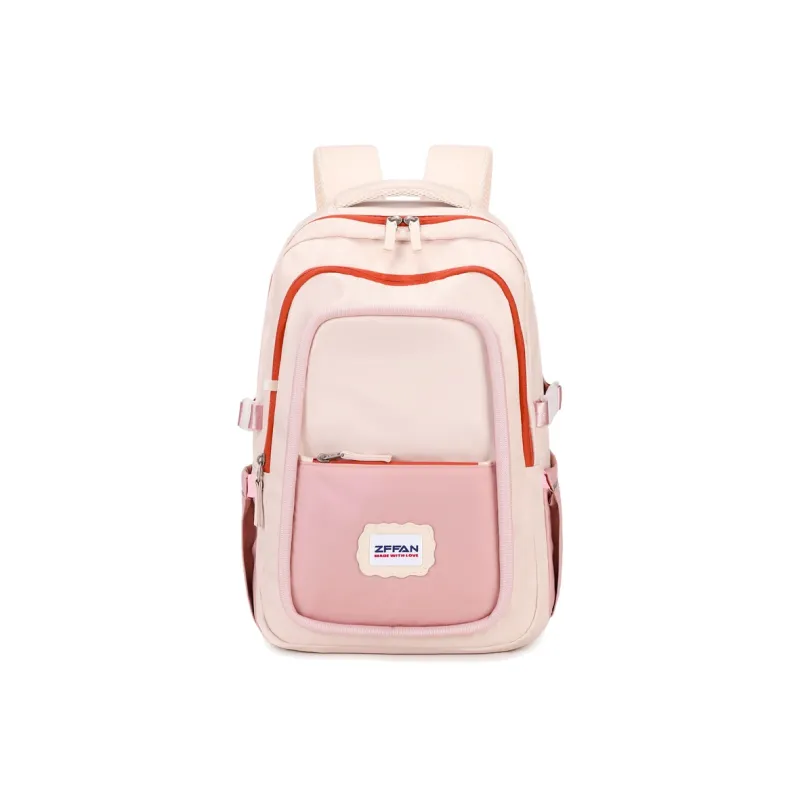 ZUOFEIFAN Nylon Backpack Women's Beige & Pink-0