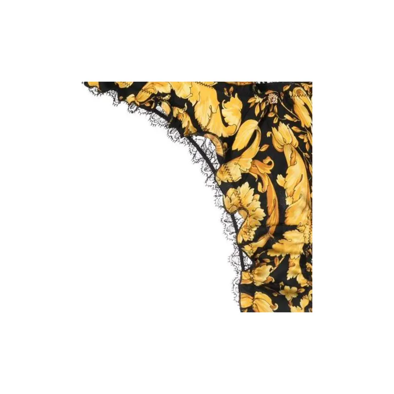 VERSACE Lace panel Silk Thong-4