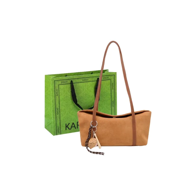 KARUISHA Suede Shoulder Bag Women's Yellow Brown/Leopard Print/Coffee-11