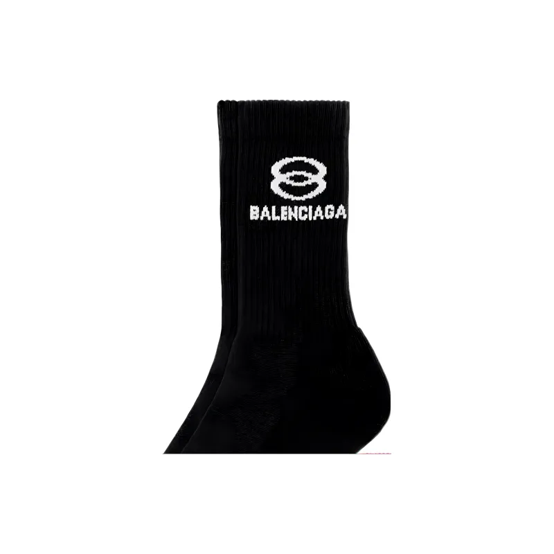 Balenciaga Unity Tennis Socks 'Black/White'-2