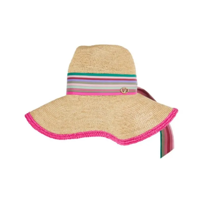 Valentino Raffia Viscose Hats & Caps Women's Brown-1