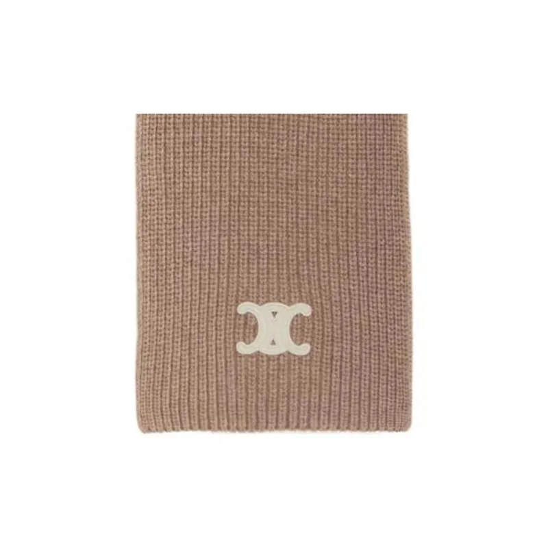 CELINE Cashmere Knit Scarves Women's Brown-1