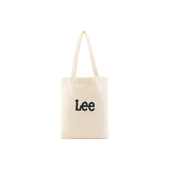 Lee Cotton Tote Bag Shopping Bag Handbag Shoulder Bag Regular Unisex Ivory/Black