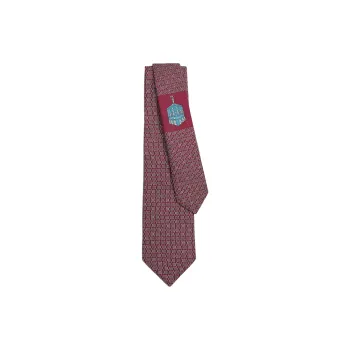 HERMES Silk Ties Men's Berry Red