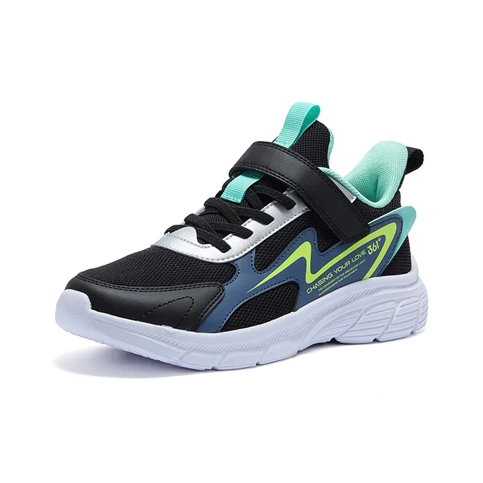 361°KIDS Shock Absorbers With Abrasion Resistant And Slip Resistant Properties Kids' Running Shoes Black Blue Unisex-1