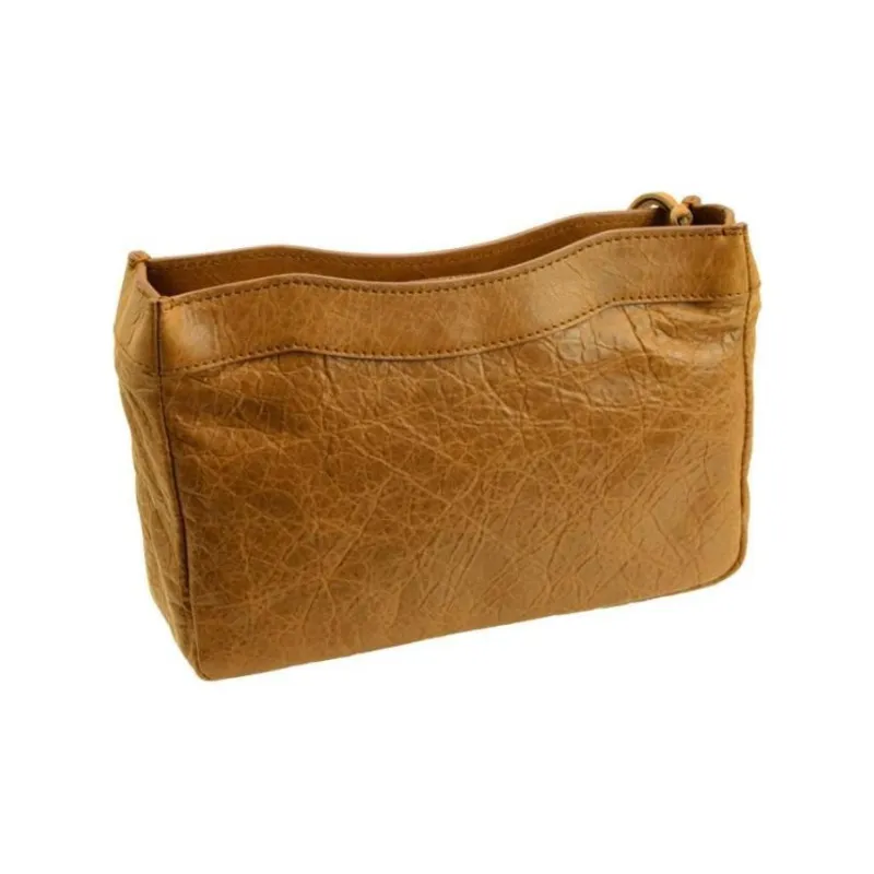 Balenciaga Leather Shoulder Bag Unisex Camel-1
