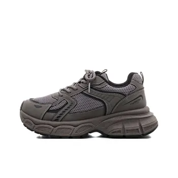 HUANQIU Abrasion Resistant Slip Resistant Low Top Chunky Sneakers Women's Taupe