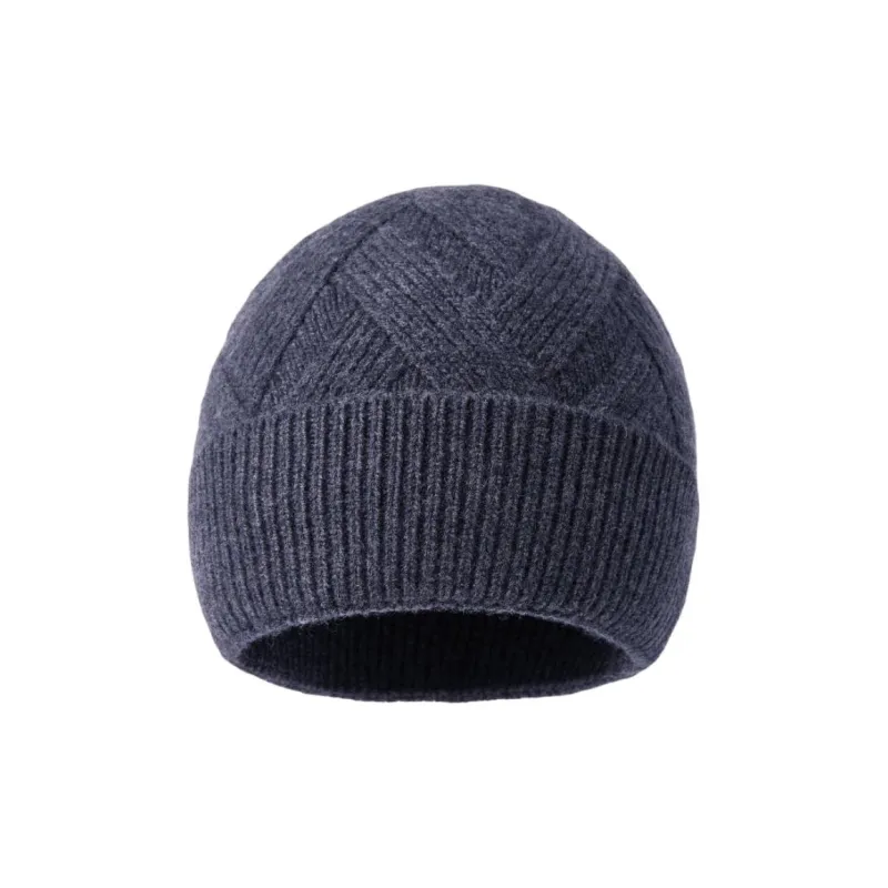 H YXIANG Pure Wool Beanies Men's-11